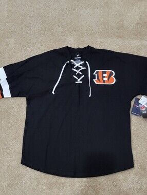 Women's Fanatics Black Cincinnati Bengals Spirit Jersey Lace-Up V-Neck